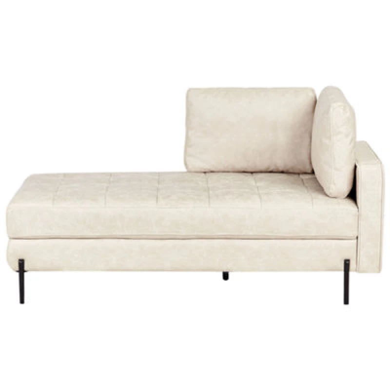 Image of Beliani Right-Hand Chaise Lounge Rebais Faux Leather Light Beige