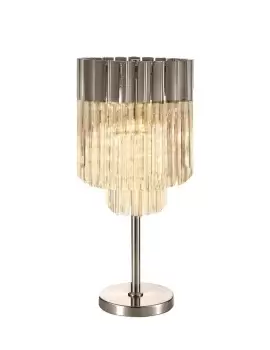 Image of Table Lamp 3 Light E14, Polished Nickel, Clear Glass