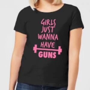 Image of Girls Just Wanna have Guns Womens T-Shirt - Black - 3XL