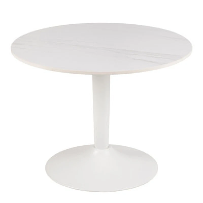 Image of Furniture To Go Malta Ceramic Round Coffee Table In White 60X45Cm
