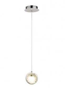 Image of Ceramic Round Sculpture Ceiling Pendant 1 x 3W LED Chrome, White