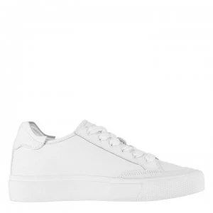 Image of DKNY Reese Leather Trainers - White WHT