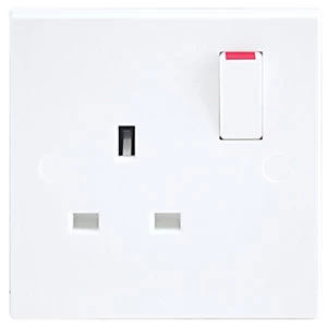 image of BG 13 Amp Single Double Pole Switched Power Socket - White