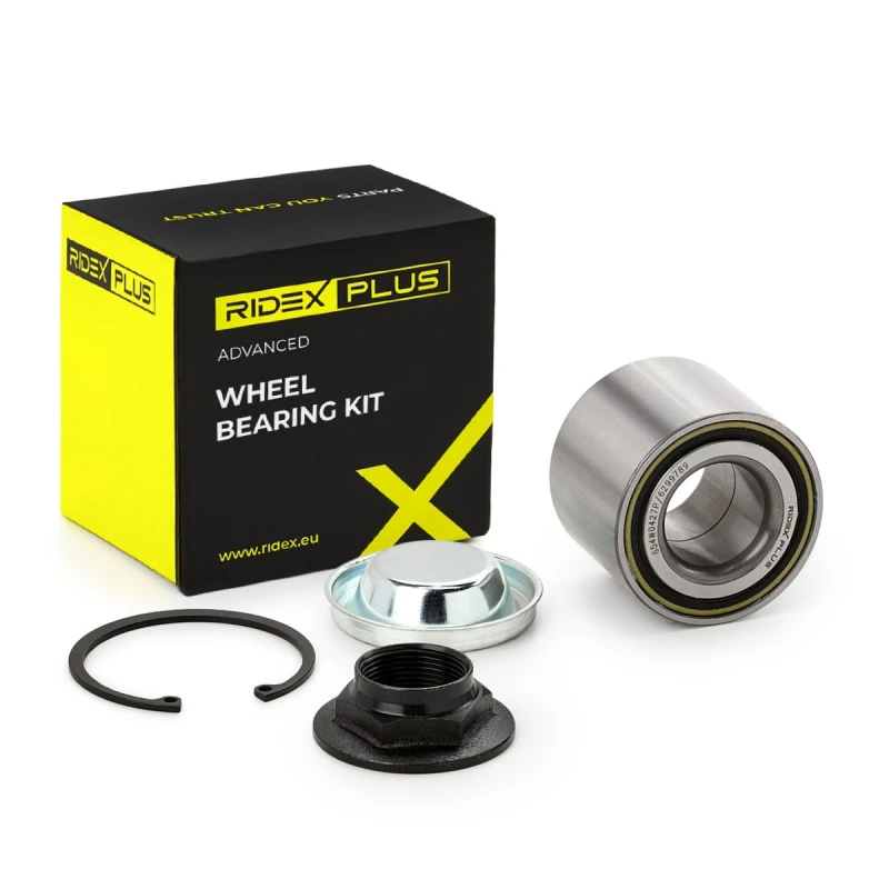 Image of RIDEX PLUS 654W0427P Wheel bearing kit Rear Axle both sides, with grease cap Wheel Bearing Kit (654)