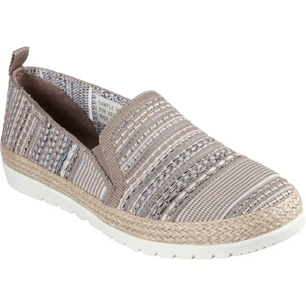 Image of Skechers Womens BOBS Flexpadrille 3.0 Island Muse Flat Shoes UK Size 6 (EU 39) Taupe/Multi SKE2238-TPMT-6