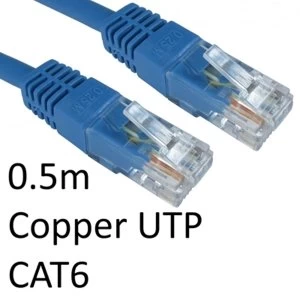 Image of RJ45 (M) to RJ45 (M) CAT6 0.5m Blue OEM Moulded Boot Copper UTP Network Cable