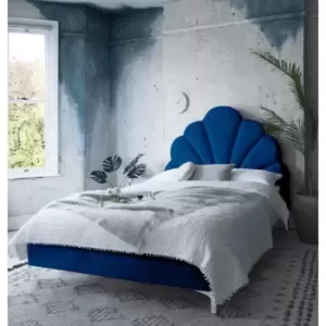 Image of Hendo Bed Double Plush Velvet Blue