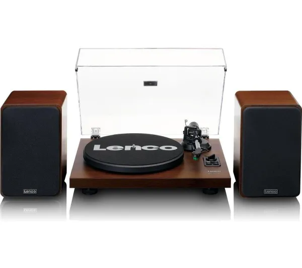 Image of LENCO LS-600 Belt Drive Bluetooth Turntable - Walnut, Brown