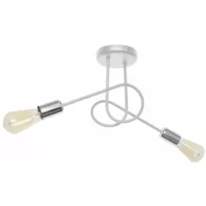 Image of Helam Oxford Multi Arm Semi Flush Ceiling Light White, Chrome 38cm