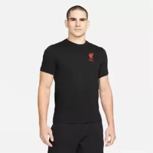 Image of Nike Liverpool Travel T Shirt 2021 2022 Mens - Black