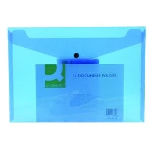 Image of Q-Connect Polypropylene Document Folder A4 Blue Pack of 12 KF03596