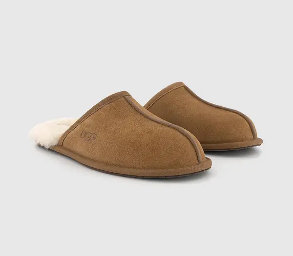 Image of UGG Mens Scuff Slipper Chestnut Suede New In Tan, 11