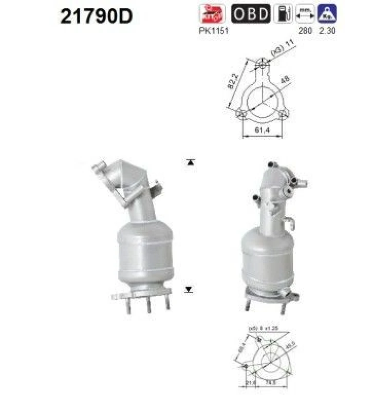 Image of AS Catalytic converter AS 21790D