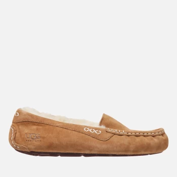 Image of UGG Womens Ansley Moccasin Suede Slippers - Chestnut - UK 3