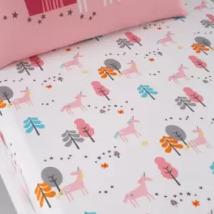 Image of Cosatto Unicornland 100% Cotton Fitted Sheet Twin Pack Pink