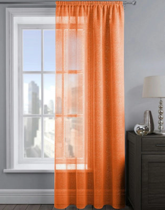Image of Velosso Alessandria Sheer Voile Panel Slot Top in Orange Size: 137cm width x 137cm drop Orange Unisex 137cm width x 137cm drop