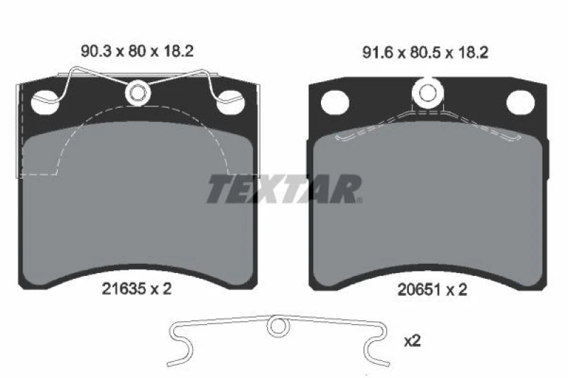 Image of Brake pad set TEXTAR 2163501
