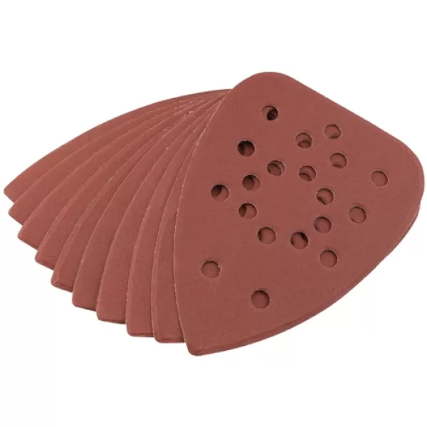 Image of Draper Ten 240 Grit Hook and Loop Tri Base Sander Sheets (140 x 140 x 93mm)