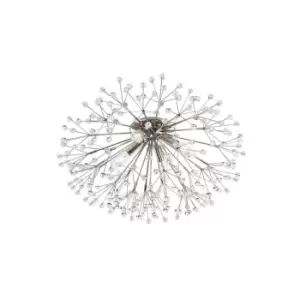 Image of Dunkirk 4 Light Flush Mount Polished Nickel, Glass