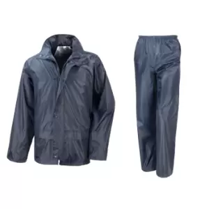 Image of Result Mens Core Rain Suit (Trousers And Jacket Set) (3XL) (Navy Blue)