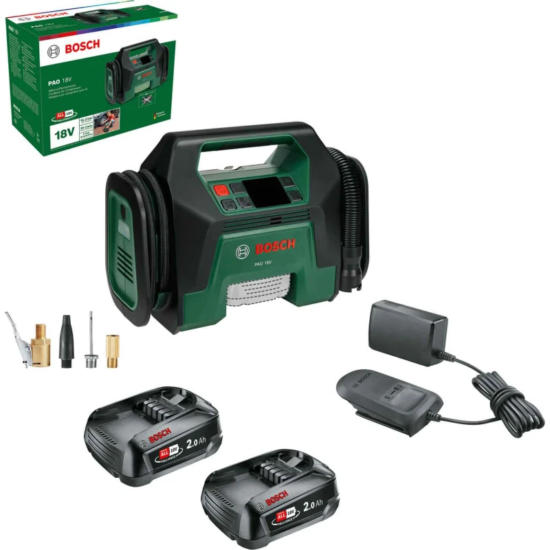 Image of Bosch PAO 18V P4A Cordless Air Compressor Pump 1 x 2ah Li-ion Charger No Case