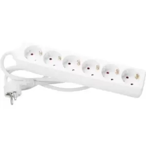 image of Kopp 120613005 Power strip 6x Arctic white PG connector