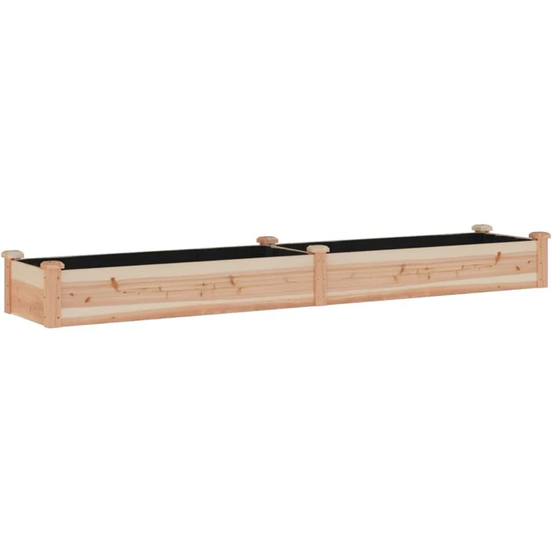 Image of VIDAXL Garden Raised Bed with Liner 240x45x25cm Solid Wood Fir Vidaxl 8720845824235