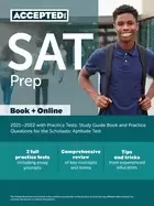 Image of sat prep 2021 2022 with practice tests study guide book and practice questi