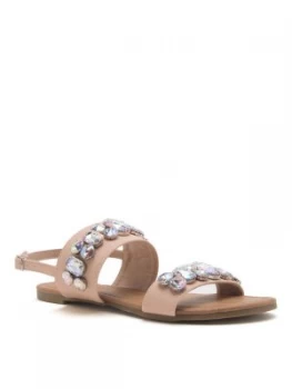 image of Qupid Jamilla 22 Embellished Sandal Nude