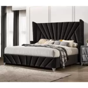 Image of The Premiere Bed Super King Plush Velvet Black