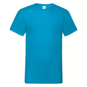 Image of Fruit Of The Loom Mens Valueweight V-Neck, Short Sleeve T-Shirt (L) (Azure Blue)