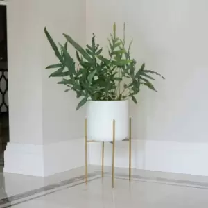 image of Ivyline Luso Plant Stand In Gold - H38Cm D27Cm