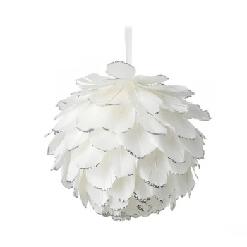 Image of Large White Feather Bauble