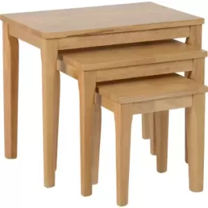 Image of Seconique - Logan Living Room Nest Of Tables Oak Varnish