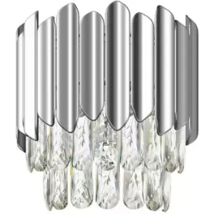 Image of Impex Grenada 1 Light Wall Lamp Chrome Crystal
