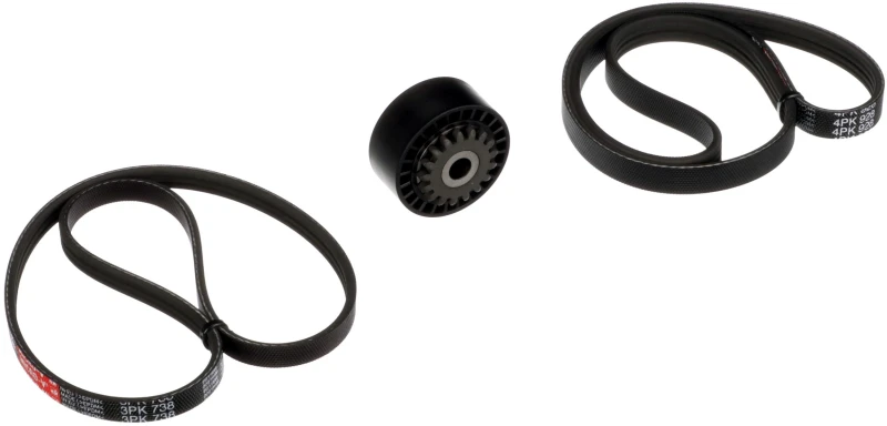 Image of GATES K033PK738 V-ribbed belt set Micro-V Stretch Fit V-Ribbed Belt Set (542)