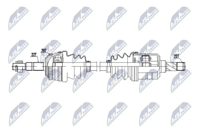 Image of NTY NPW-PL-163 Drive shaft Semi-automatic, Front Axle Right Drive Shaft (13)