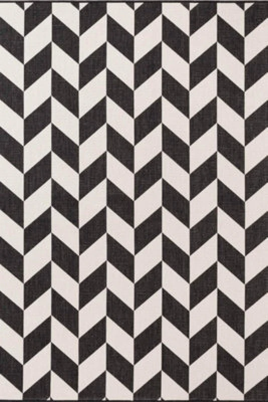 Image of The Rugs Ted Baker Terrick Reversible Indoor Outdoor Rug Chevron Design In Black