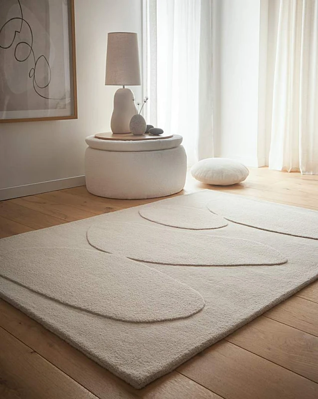 Image of Origins Sculptured Wool Pebble Rug Oatmeal - Origins - Size: 200X290 Oatmeal 200X290 HR94803