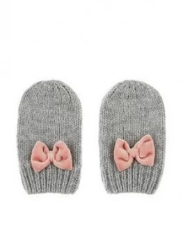 Image of Monsoon Baby Girls Ellie Floppy Ears Bunny Mittens - Grey, Size 0-12 Months