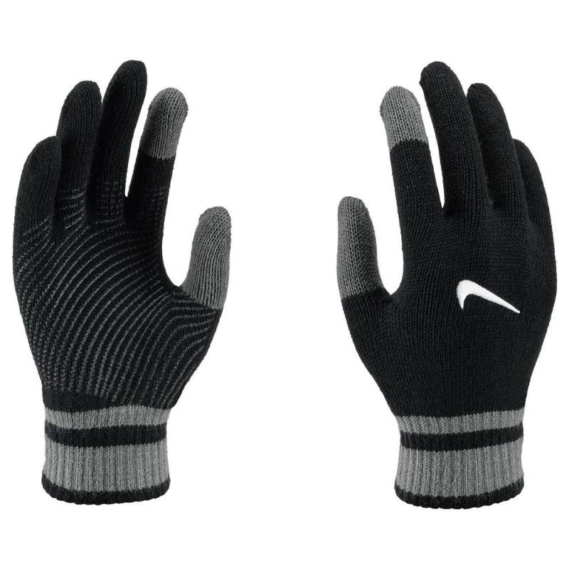 Image of Nike Mens Y Gripped Knitted Gloves in Black Size: Medium Black Male M