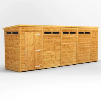 Image of 18x4 Power Pent Security Shed - Brown
