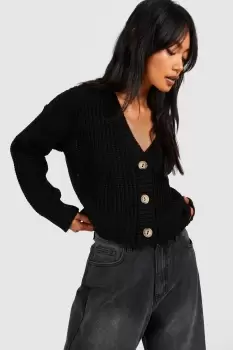 Image of Button Through Crop Cardigan