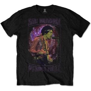 Image of Jimi Hendrix - Purple Haze Frame Mens Large T-Shirt - Black
