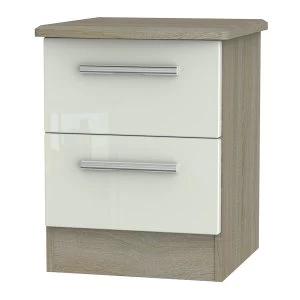 Image of Robert Dyas Kirkhill Ready Assembled 2-Drawer Bedside Table - Taupe Cedar