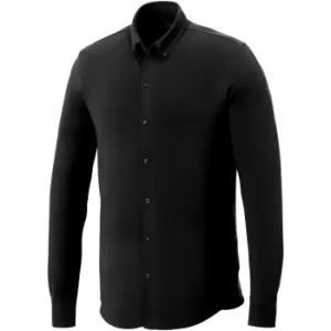 Image of Elevate Mens Bigelow Long Sleeve Pique Shirt (3XL) (Black)