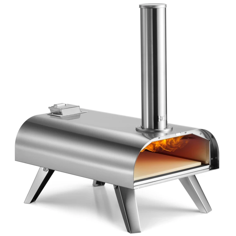 Image of VonHaus Tabletop Outdoor Pizza Oven Silver
