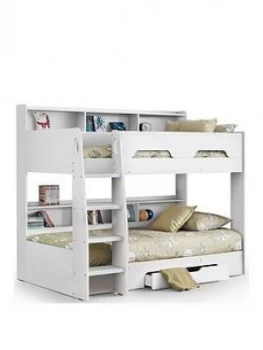 image of Julian Bowen Riley Bunk Bed With Shelves And Storage - White