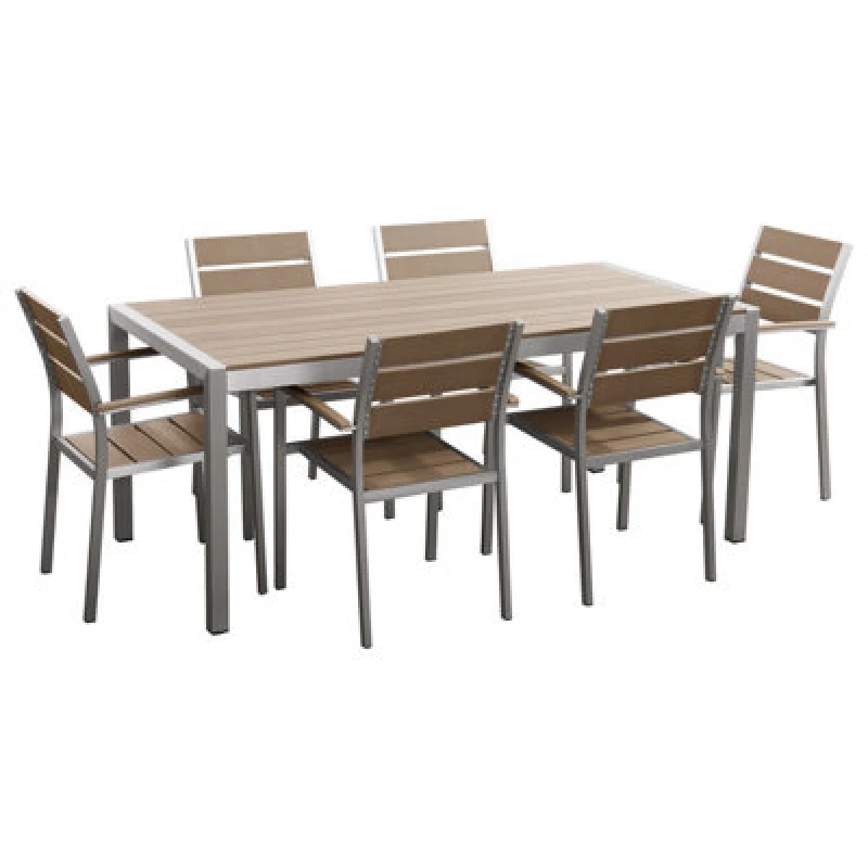 Image of Beliani Garden Dining Set 6 Seater Vernio Brown