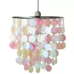 image of Litecraft - Glow Light Shade 30cm Easy Fit Iridescent Lampshade - Multi Coloured